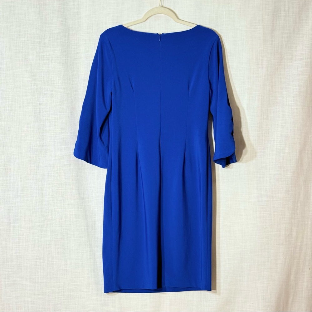 Joseph Ribkoff Cobalt Scallop Sleeve Sheath Dress Career Cocktail 12 - Picture 5 of 7